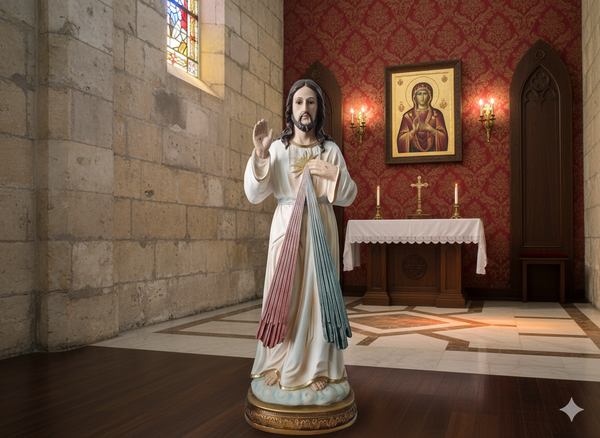 FIGURĂ ISUS MILOSTIV 99 CM OCHI DIN sticlă *4534