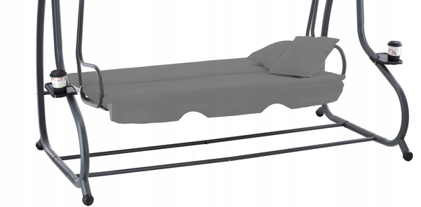 GARDEN SWING 210 X 120 X 170 CM ANTHRACITE WITH SUNBED FUNCTION