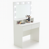 WHITE DRESSING TABLE WITH LIGHTS AND 2 DRAWERS