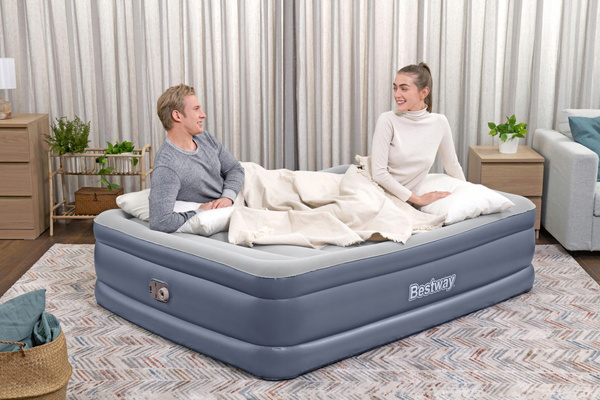 Bestway 80" x 60" x 20"/2.03m x 1.52m x 51cm Tritech Air Mattress Queen Built-in AC Pump