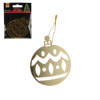 KIT DE 3 DECORAȚIUNI DE CRĂCIUN - BOMBĂ DE AUR 8 x 6 CM ambalaj=48buc *0788