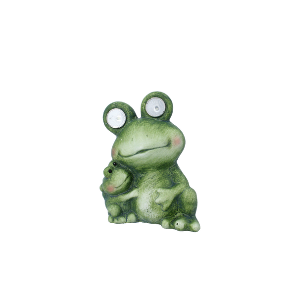 FIGURKA OGRODOWA - ŻABA ZE ŚWIECĄCYMI OCZAMI 13 x 9,5 x 16,5 CM LED opak=4szt *7829