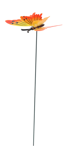 ZDOBENÍ NA PIKET DO KVĚTINÁČE / ZAHRADY - MOTÝL 10 CM / 50 CM *5405