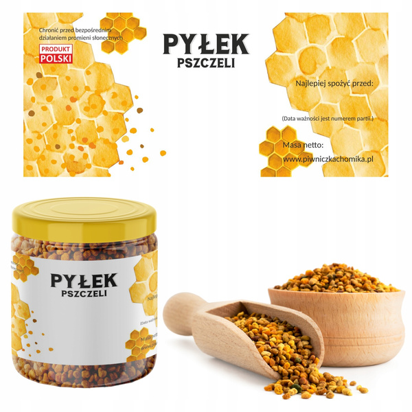 SET OF 100 BEE POLLEN LABELS 116 x 50 MM