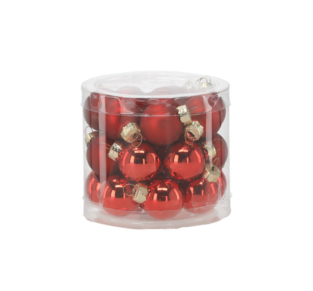 SET OF 24 CHRISTMAS TREE BAUBLES MIX COLORS 2,5 CM