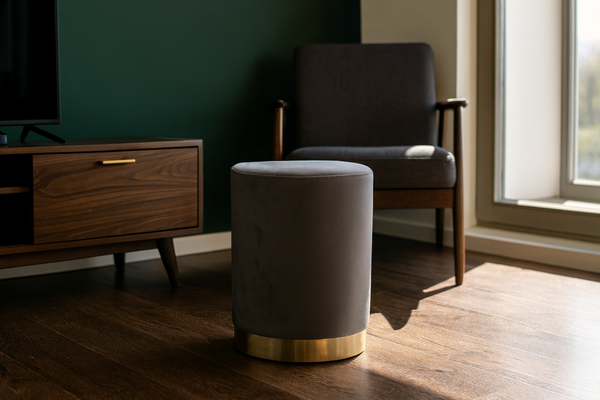 PUFA OKRĄGŁA 28 X 42 CM CIEMNOSZARA *4279