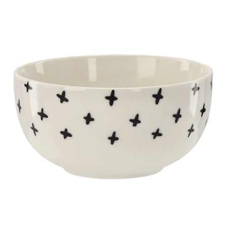PORCELAIN BOWL 550 ML "BLACK-WHITE" PACK=4PCS