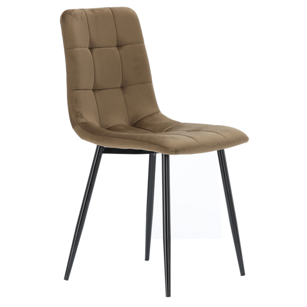 KRZESŁO NOWOCZESNE WELUROWE BRĄZOWE *2944