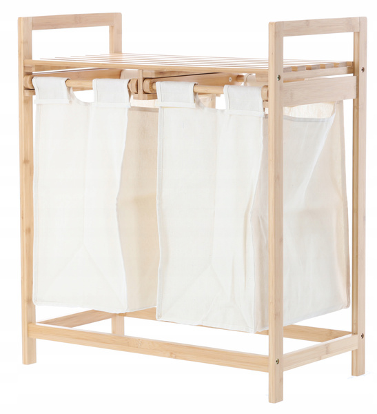 REGAŁ BAMBUSOWY Z DWOMA KOSZAMI 64x33x73 CM *6998