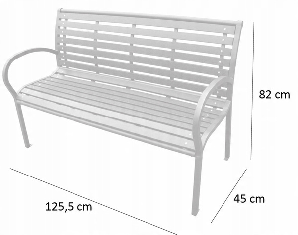 ŁAWKA DO OGRODU 125 x 60 x 80 CIEMNA *5842