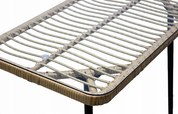 ZESTAW MEBLI OGRODOWYCH (STÓŁ, 6 KRZESEŁ) - BRĄZOWY, PODUSZKI - BEŻOWY *7466