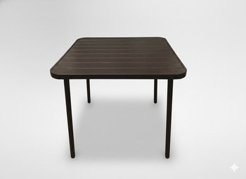 STOLIK OGRODOWY KWADRATOWY 80 x 80 x 72 CM BRĄZOWY