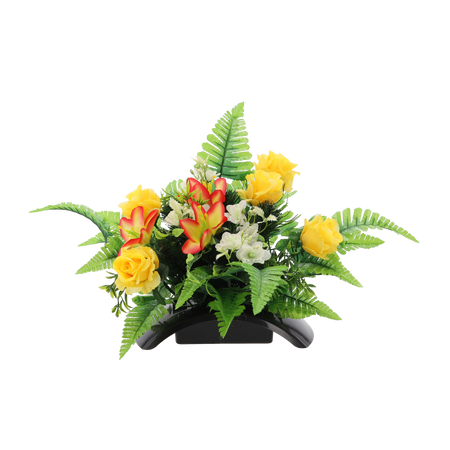 BUNCH CH-31 (WIDTH 55 CM, HEIGHT 40 CM) ROSES WITH LILY MIX COLOR