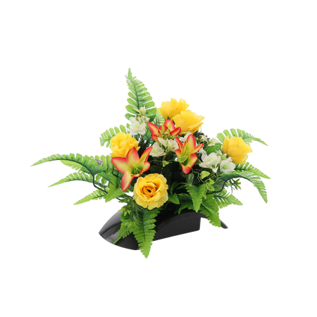 BUNCH CH-31 (WIDTH 55 CM, HEIGHT 40 CM) ROSES WITH LILY MIX COLOR