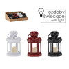 LAMPION Z WKŁADEM LED 10 x 10 x 19 CM MIX KOLOR disp=12szt *3843