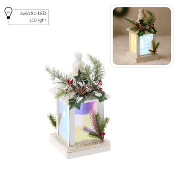 Vianočná lampa biela LED 15 x 15 x 32 CM *5218