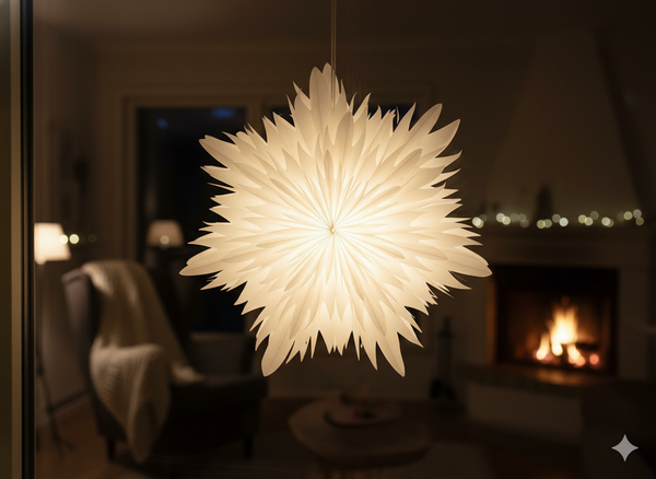 PAPER DECORATIVE STAR 40 CM WHITE DOUBLE-LAYER