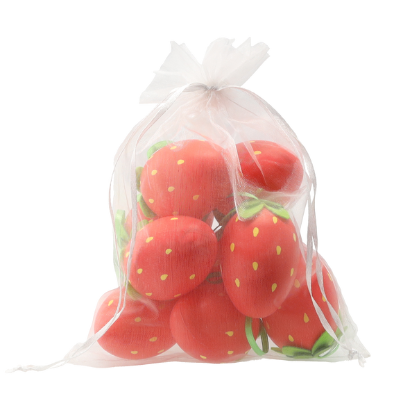 SET OF 9 EASTER DECORATIONS - EGGS - STRAWBERRIES 4 x 6 CM