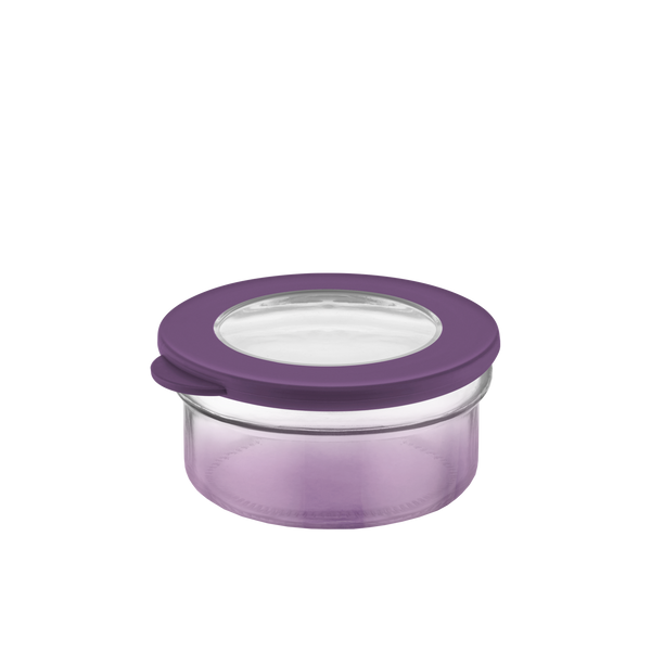 ROUND GLASS CONTAINER 415 ML VIOLET