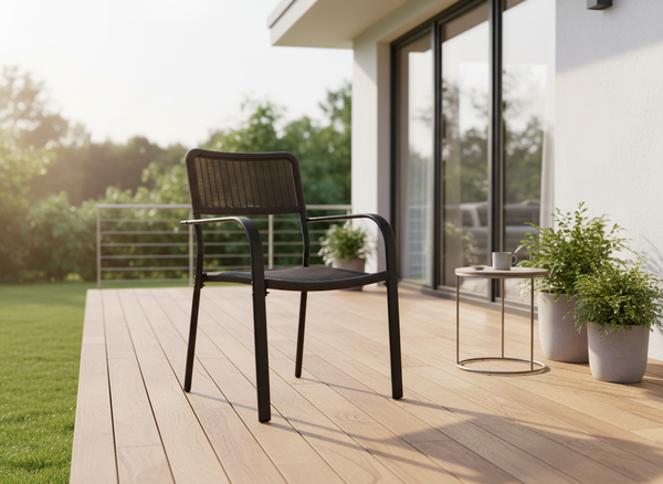 KRZESŁO OGRODOWE BRĄZOWE 60 x 55 x 82 CM