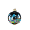 SET OF 4 GLASS BAUBLES 8 CM WITH OIL EFFECT
