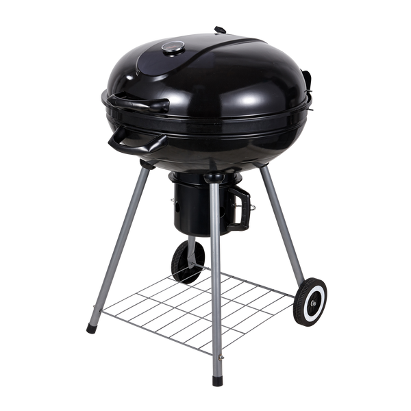 CHARCOAL KETTLE BBQ WITH LID, ASH PAN AND WHEELS 66 x 57 x 85 CM