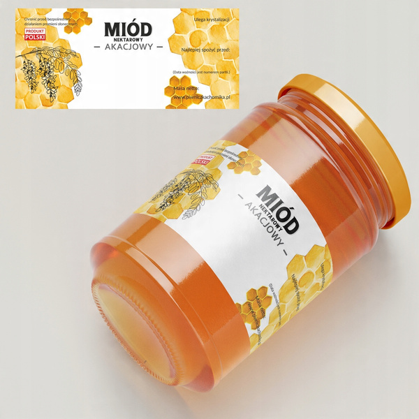 KPL. 100 ETICHETE MIERE NECTAR ACACIE 116 x 50 MM *8276