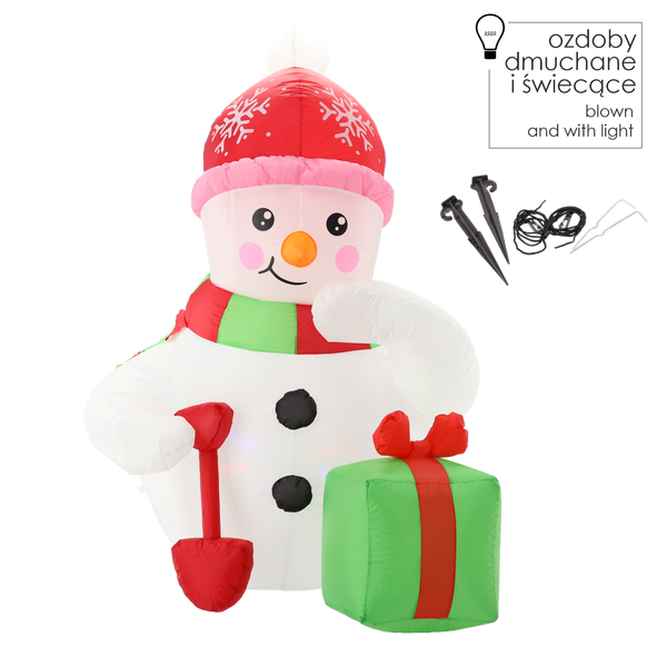 INFLATABLE SNOWMAN LED 180 CM