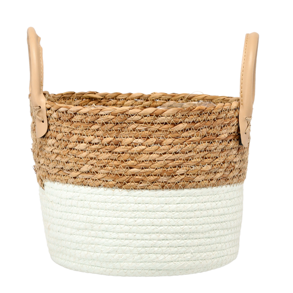 WOVEN BASKET 23 X 20 X 18/24 CM FROM SEAGRASS