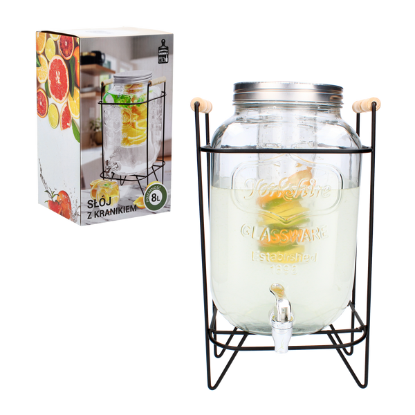 JAR 8L WITH METAL LID, TAP AND FRUIT/ICE CONTAINER