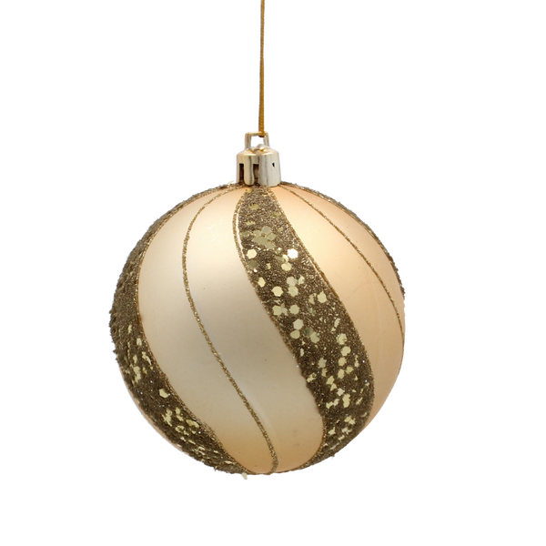 SADA 6 ZLATÝCH OZDOB CHRISTMASOVÝCH 8 CM MIX VZORŮ *5829