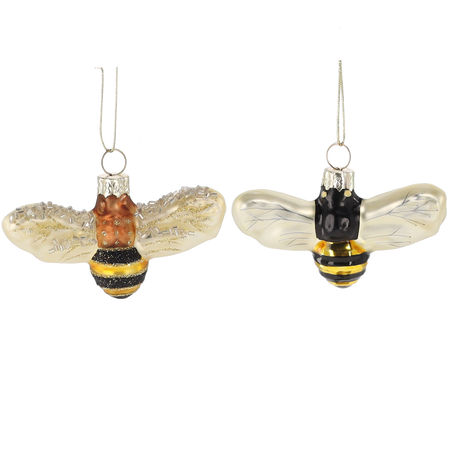 GLASS BAUBLE - BEE MIX DESIGNS 8,5 x 2,5 x 5 CM