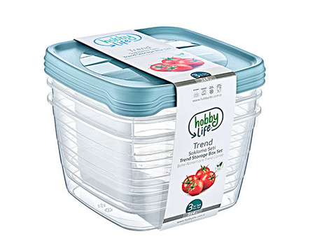 SADA 3 OBDĹŽNIKOVÝCH HLBOBÝCH NÁDOB TREND BOX 4L *6057