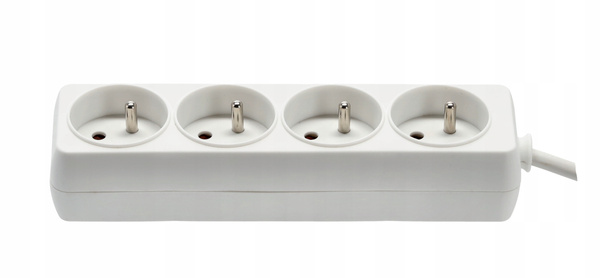EXTENSION CORD POWER STRIP 4 SOCKETS 1.5M WHITE