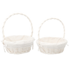 ZESTAW 2 KOSZYKÓW RATTANOWYCH Z RĄCZKĄ I MATERIAŁEM – BIAŁY