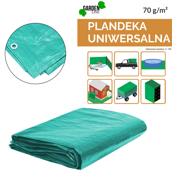 PLANDEKA 18 X 12 M (+/- 5%) 70GSM 3%UV ZIELONA *7040