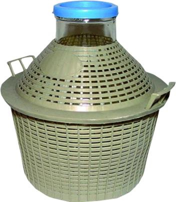 BALLOON 20L WITH WIDE NECK IN BASKET