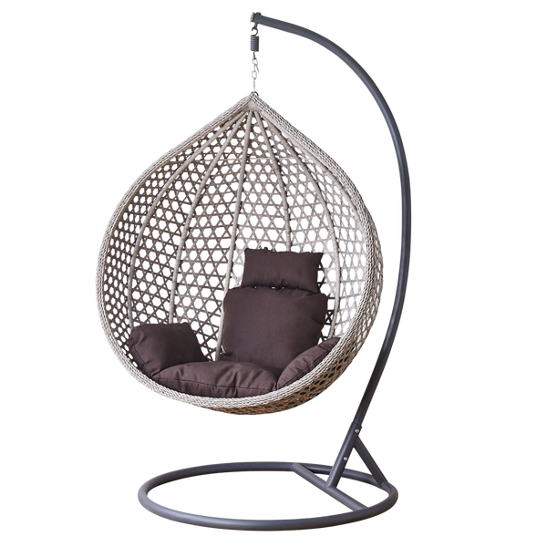 HANGING CHAIR SIZE XL GRAY, GRAY CUSHION, DARK GRAY FRAME *0223