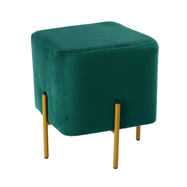 PUFA KWADRATOWA NA NÓŻKACH 35 x 35 x 40 CM CIEMNOZIELONA *3895
