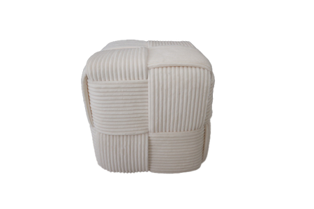 PUFA KOSTKA PLECIONA 40 X 40 X 40 CM BIELA *3852