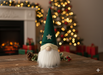 FIGURINE OF THE NATIVITY - CHRISTMAS GNOME WITH GREEN HAT 14 X 14 X 38 CM