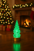 CHRISTMAS DECORATION - LED PLASTIC CHRISTMAS TREE 4 X 9,5 CM GOLD/SILVER disp=12pcs