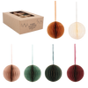 SET OF 6 CHRISTMAS TREE PAPER BAUBLES 8 CM MIXED COLORS