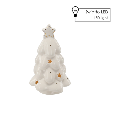FIGURKA BOŻONAR. - CHOINKA CERAMICZNA 12 X 11,9 X 20,9 CM LED opak=2szt *1209