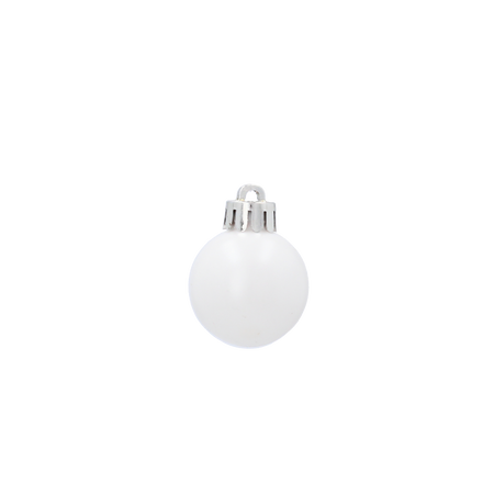 SET OF 16 BAUBLES 3 CM WHITE