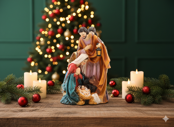 CHRISTMAS DECORATION - HOLY FAMILY 13,5 x 8,8 x 20,8 CM