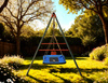 TWO-SEATER GARDEN SWING 290 x 180 x 200 CM
