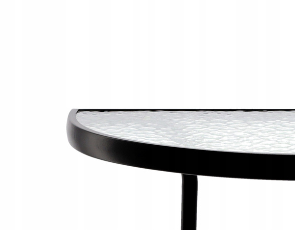 ZESTAW MEBLI BALKONOWYCH - STOLIK POŁÓWKA + 2 SKŁADANE KRZESŁA - CZARNY