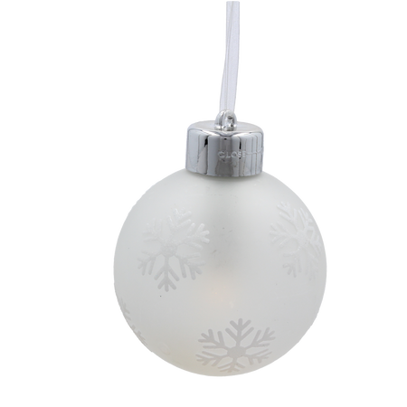 KPL. 3 BOMBEK SZKLANYCH LED ZE ŚNIEŻYNKAMI Z PILOTEM 8 X 10 CM *9476