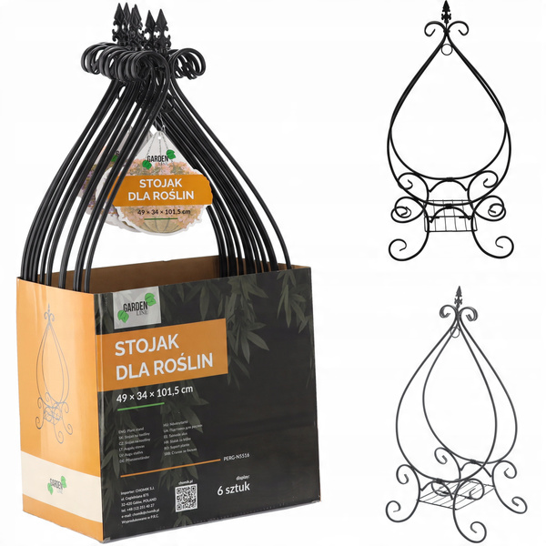 SUPORT PENTRU PLANTE 49 x 34 x 101,5 CM NEGRU disp=6buc *5516